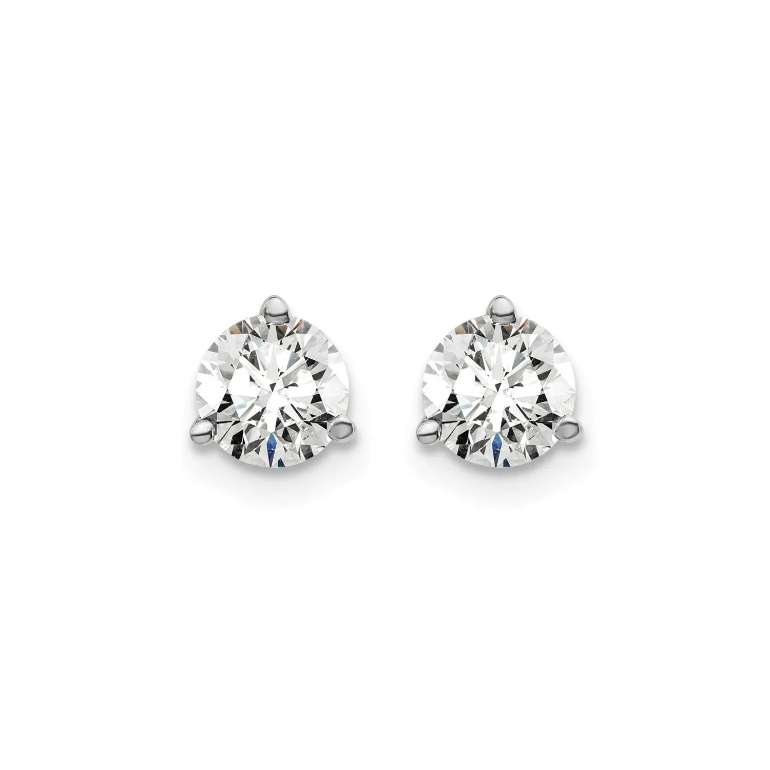 EcoLove 1 CTW Round GHI or IGI or GSI Certified Lab Grown Diamond Stud Screwback Earrings in 14KT White Gold