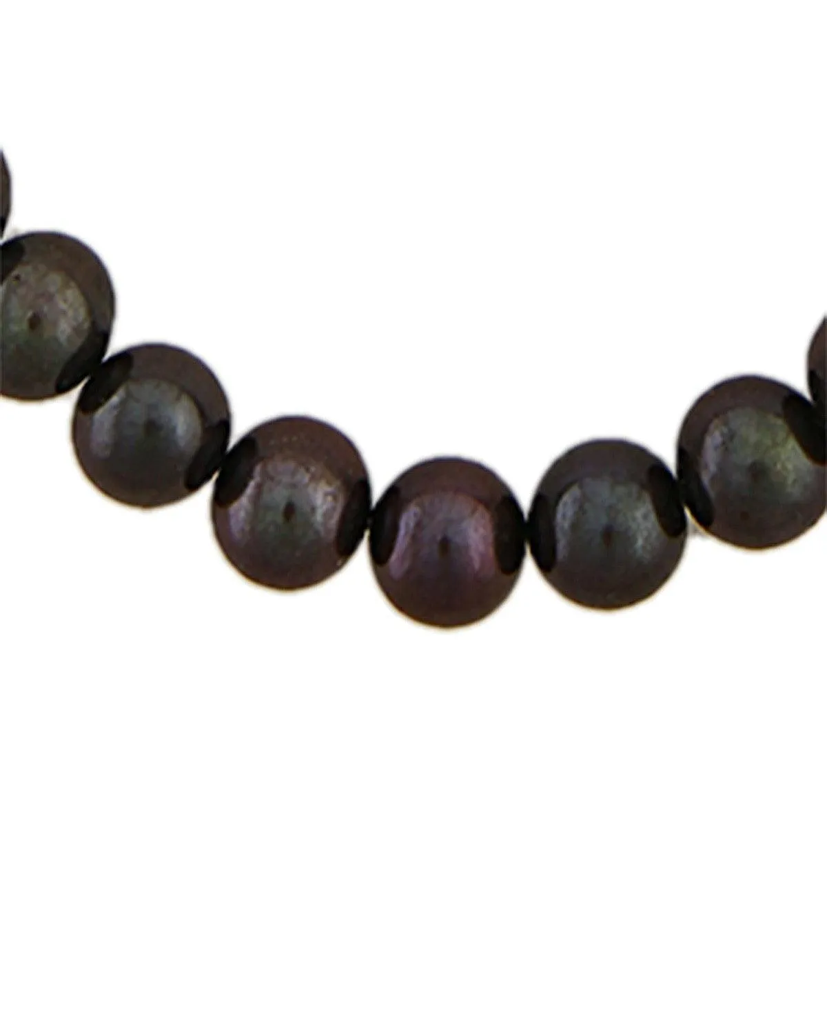 Elegant Black Round Pearl Necklace