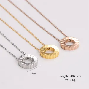 Elegant Circle Stainless Steel Electroplating Necklaces