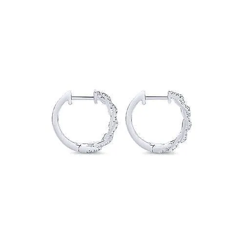 Entwined Knot Diamond Hoop Earrings 14K White Gold