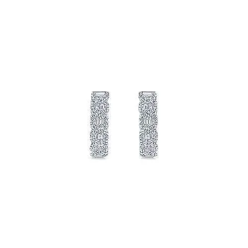 Entwined Knot Diamond Hoop Earrings 14K White Gold