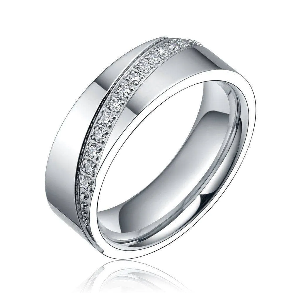 Eternity Created Diamond Men's Titanium Wedding Band