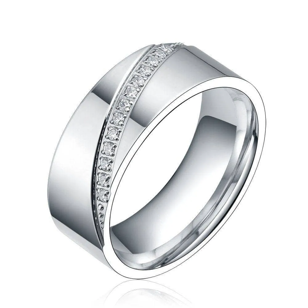 Eternity Created Diamond Men's Titanium Wedding Band