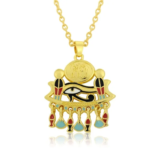 Eye of Horus Long necklace  Amulet Gold Color Jewelry