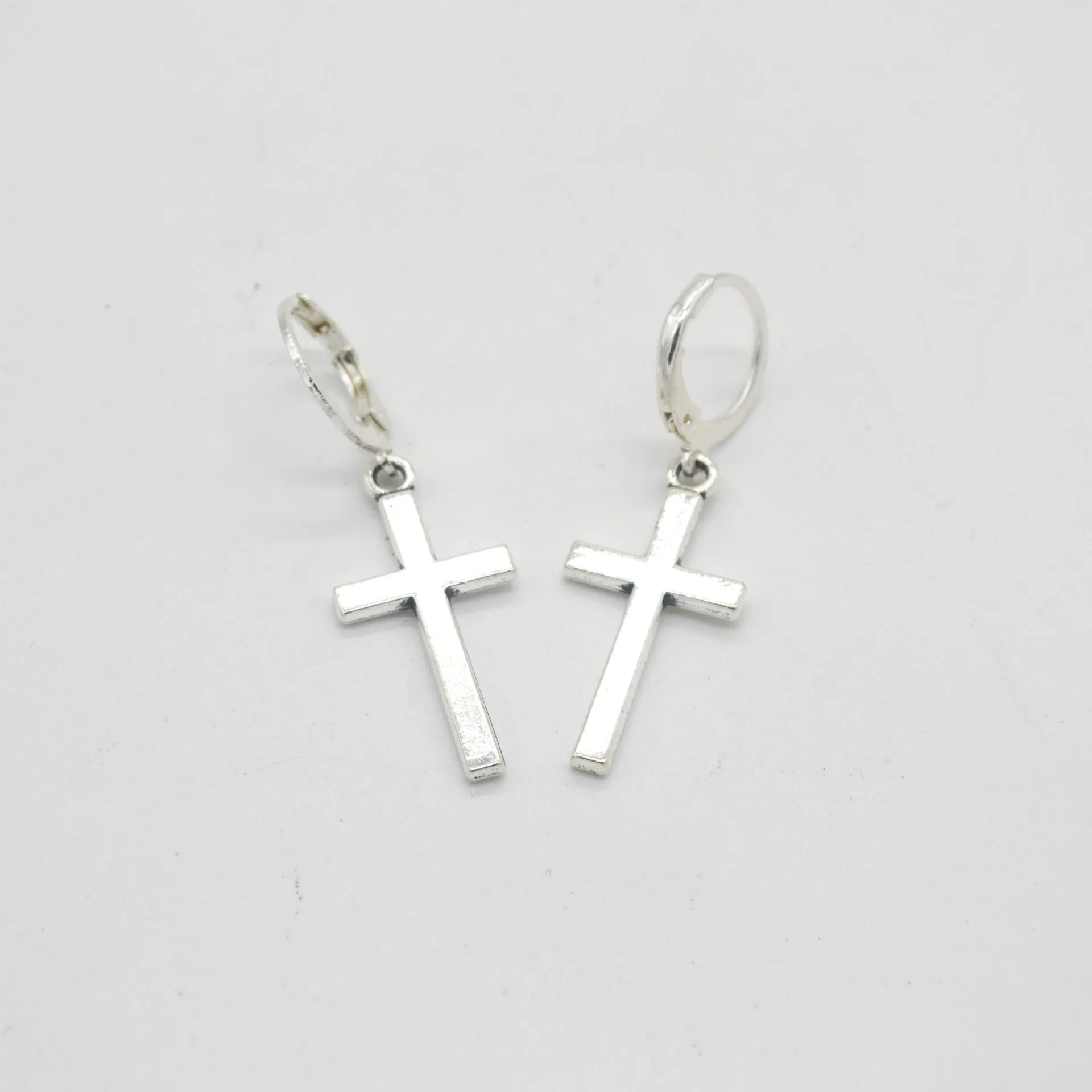 Fashionable And Simple Alloy Plating Cross Gold Individually Wrapped Earrings