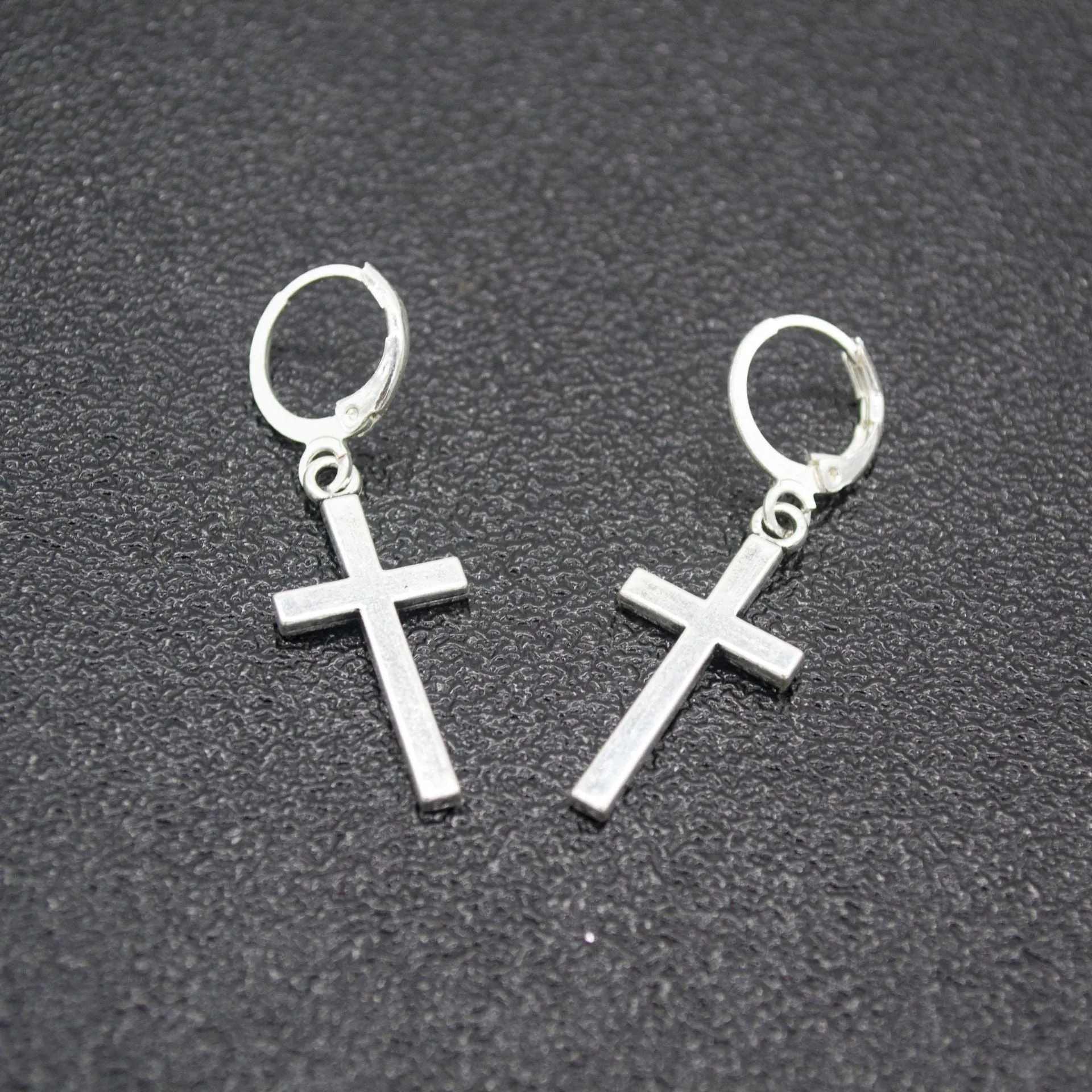 Fashionable And Simple Alloy Plating Cross Gold Individually Wrapped Earrings