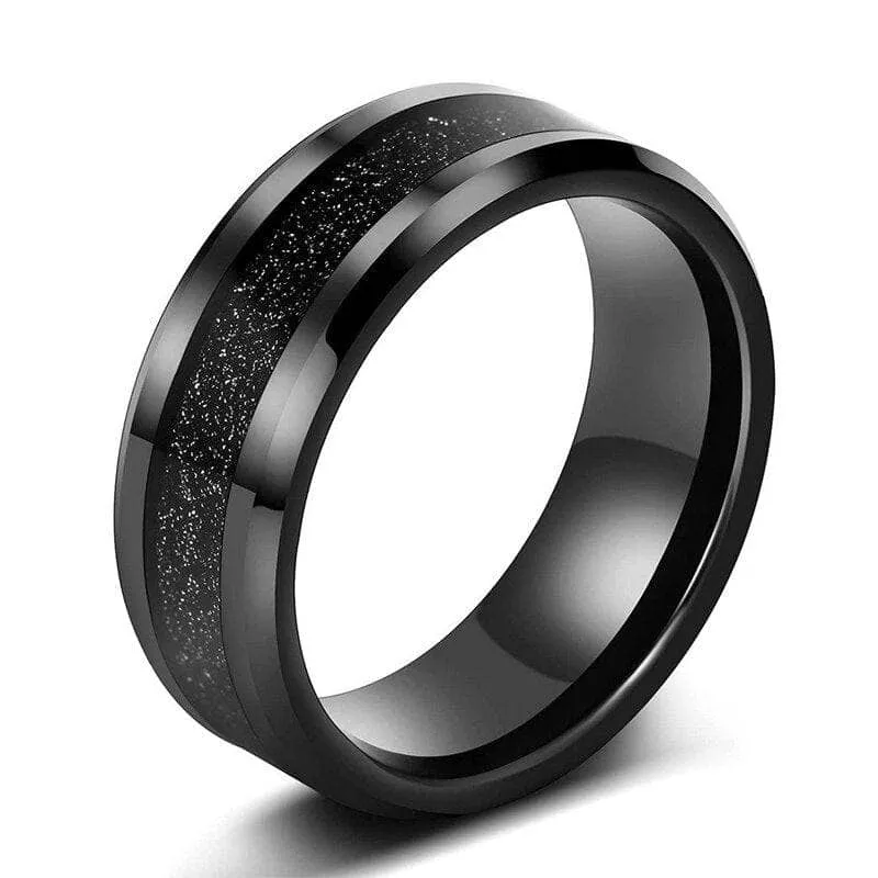 Flash Sale - Men's Tungsten Carbide Wedding Band with Sandstone Inlay