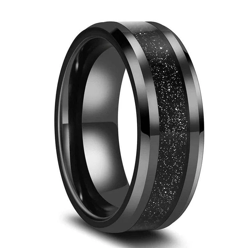 Flash Sale - Men's Tungsten Carbide Wedding Band with Sandstone Inlay