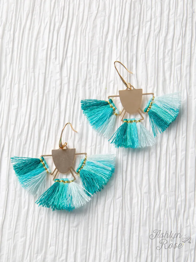 Free Spirit Tassel Earrings, Turquoise