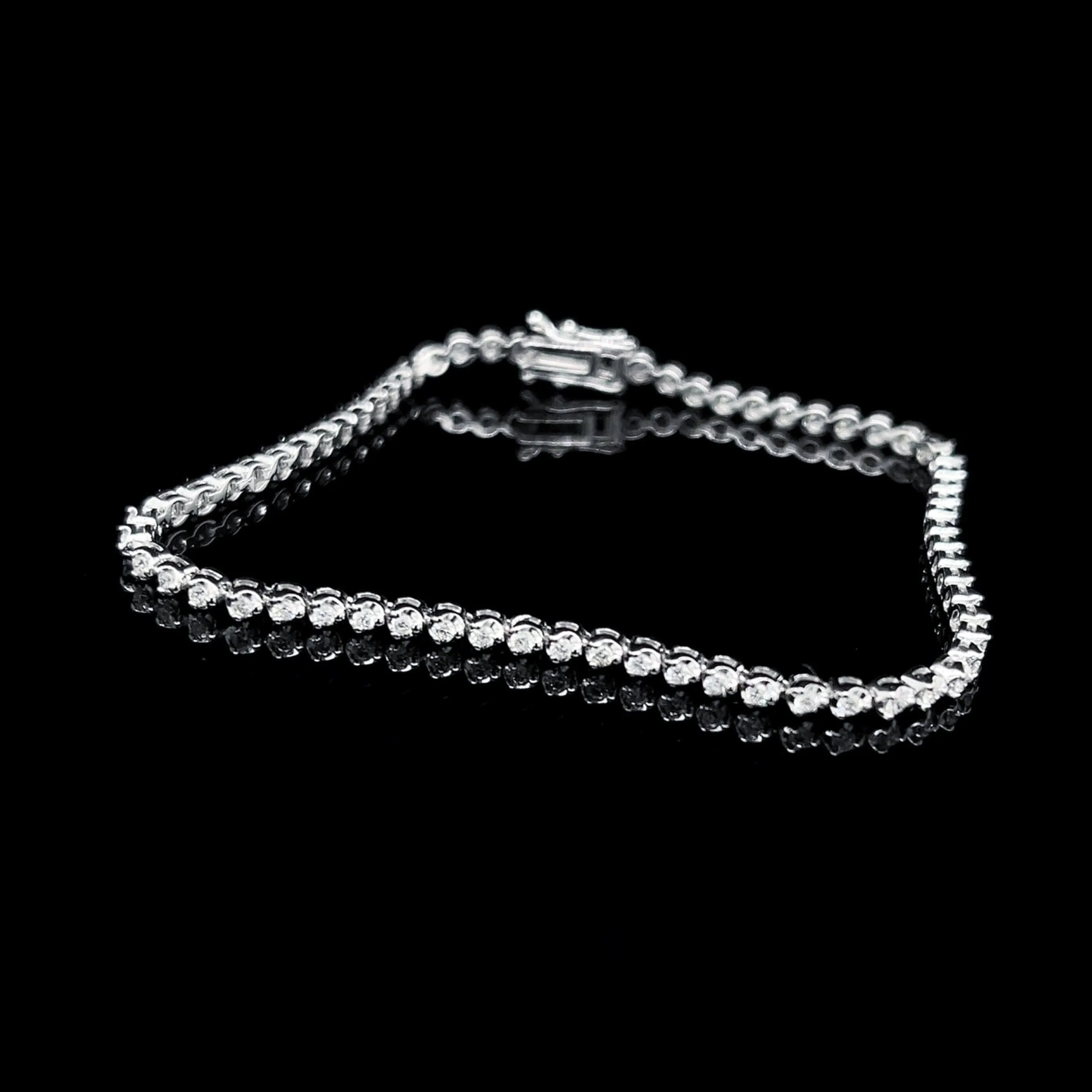 Full Eternity Diamond Tennis Bracelet 14kt White Gold (6.5inches)