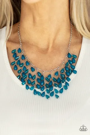 Garden Fairytale - Blue Short Fringe Necklace Paparazzi Accessories