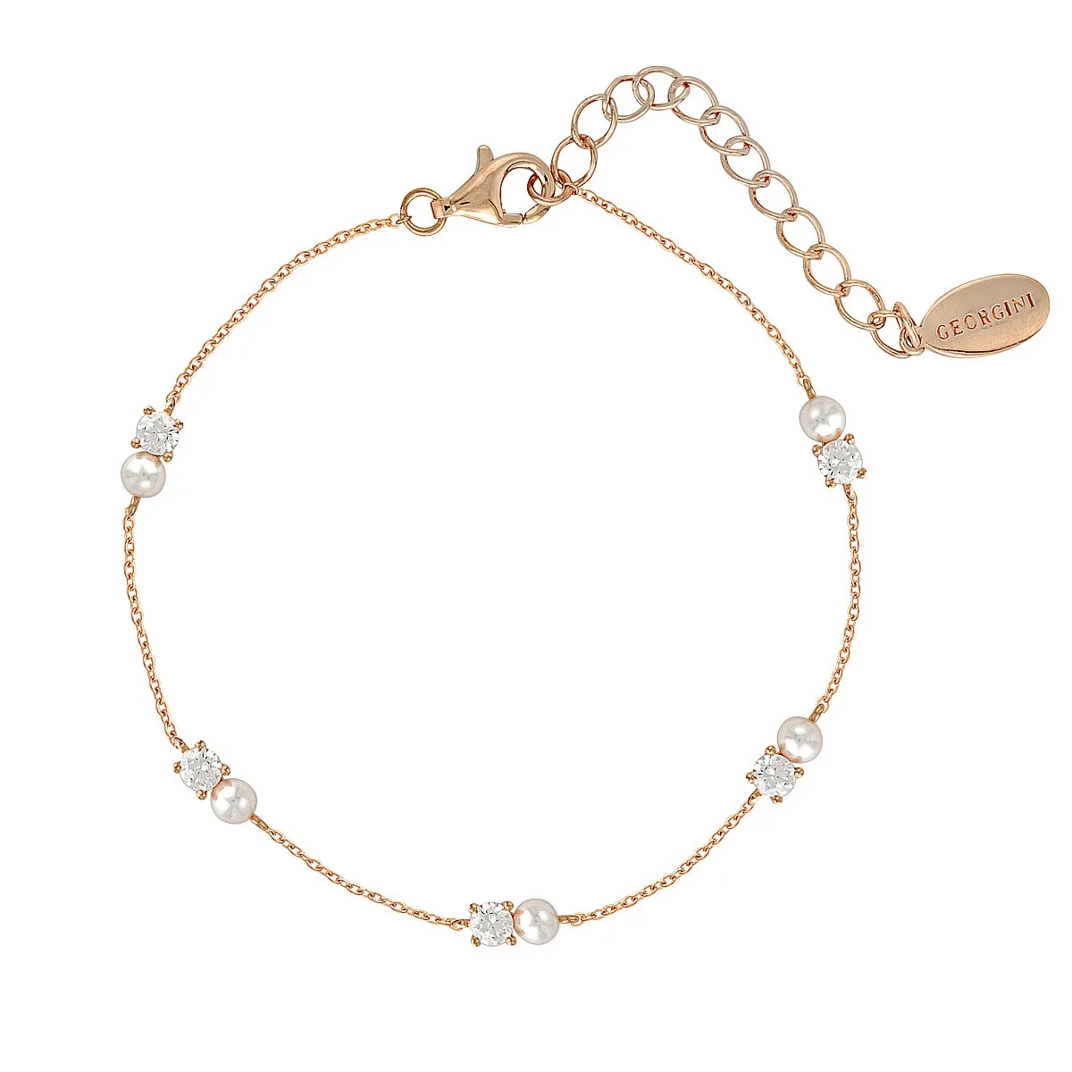 GEORGINI NOEL NIGHTS SNOW DROP BRACELET ROSE GOLD