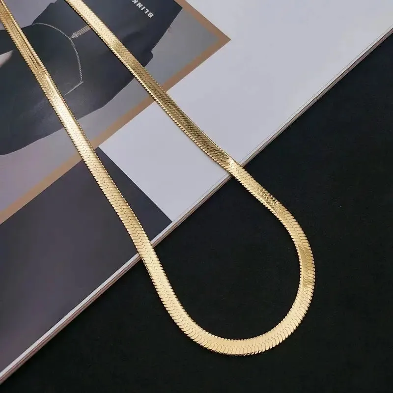 Gold Blade Chain Necklace