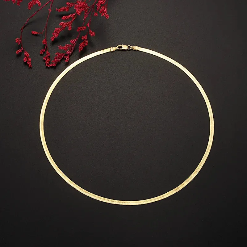 Gold Blade Chain Necklace