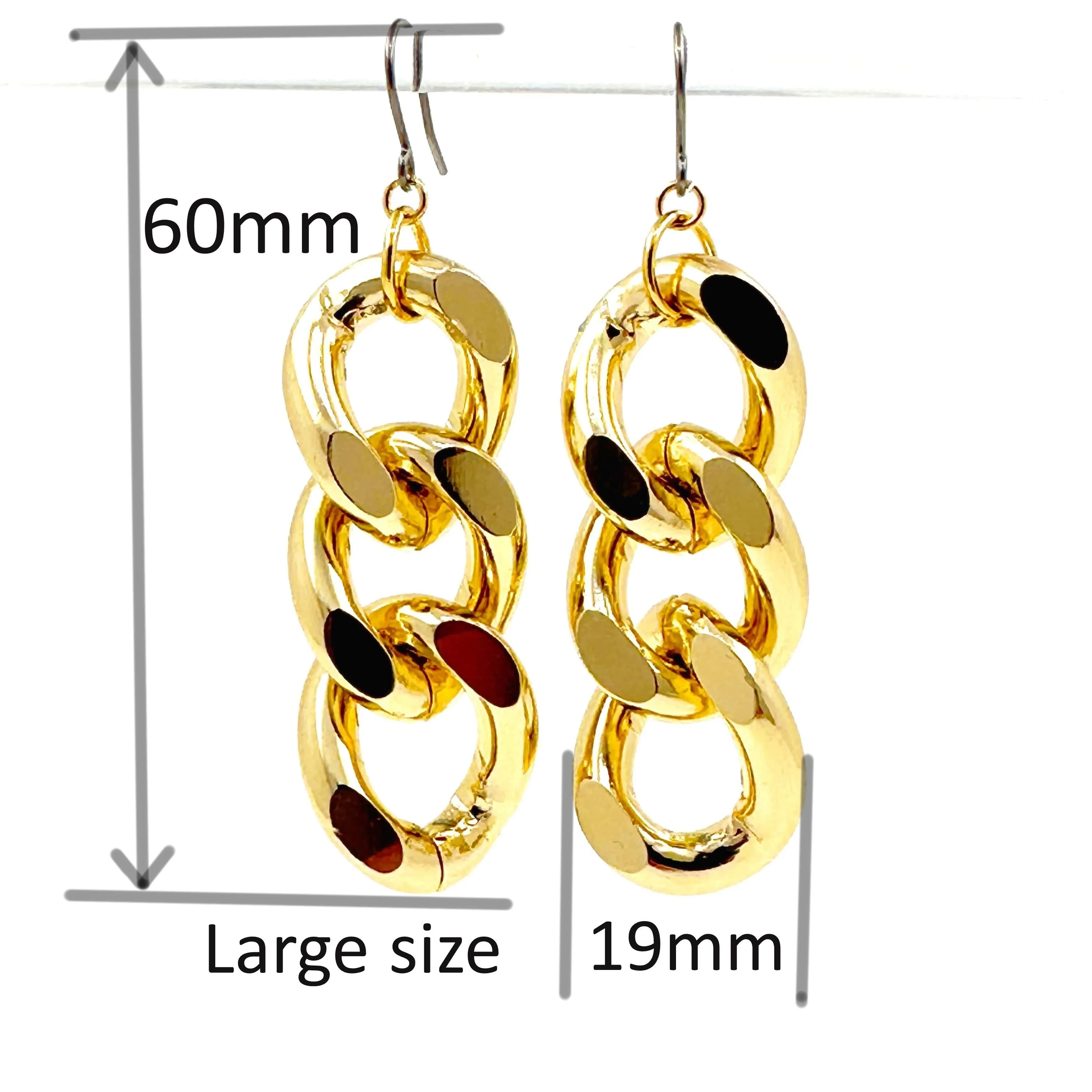 Gold chain earrings