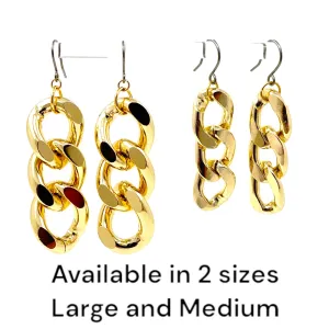 Gold chain earrings