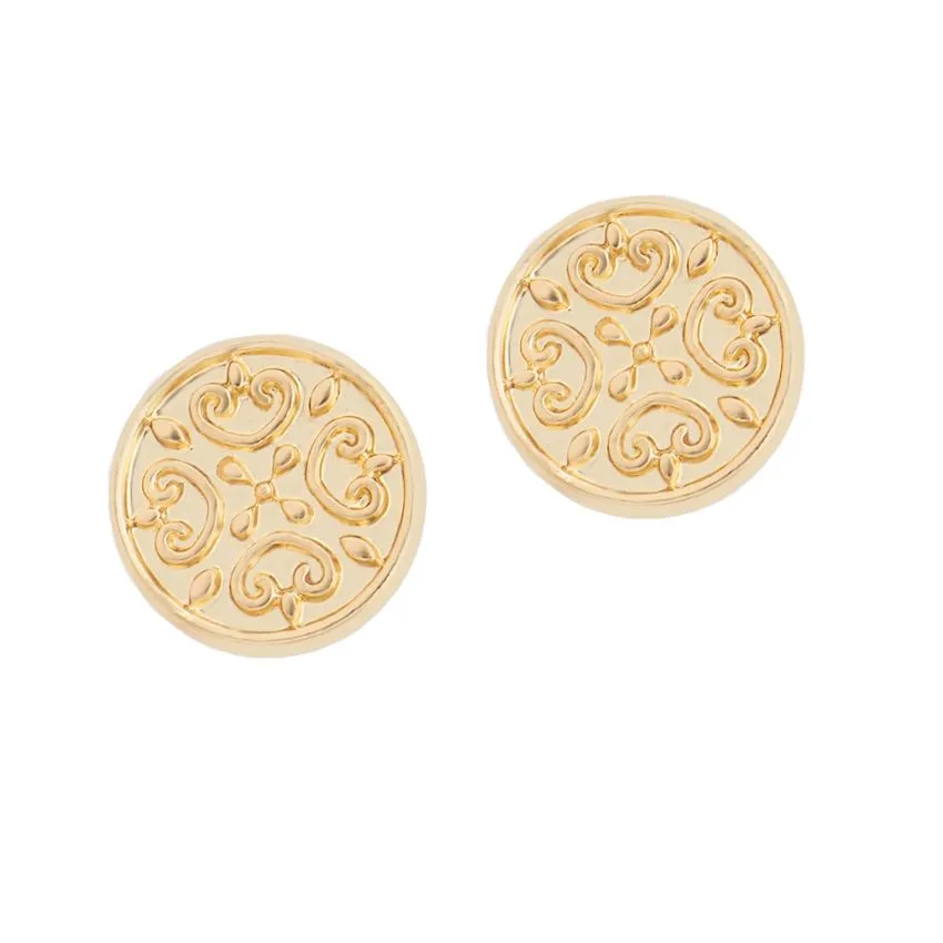 Gold Fern Stud Earrings