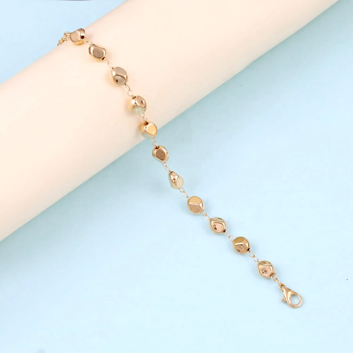 Gold Plated Pebble Design Bracelet