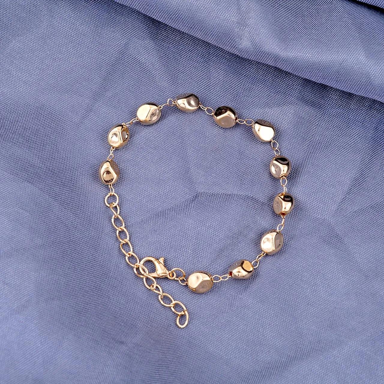 Gold Plated Pebble Design Bracelet