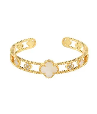 Golden Clover Luxe Cuff Bracelet