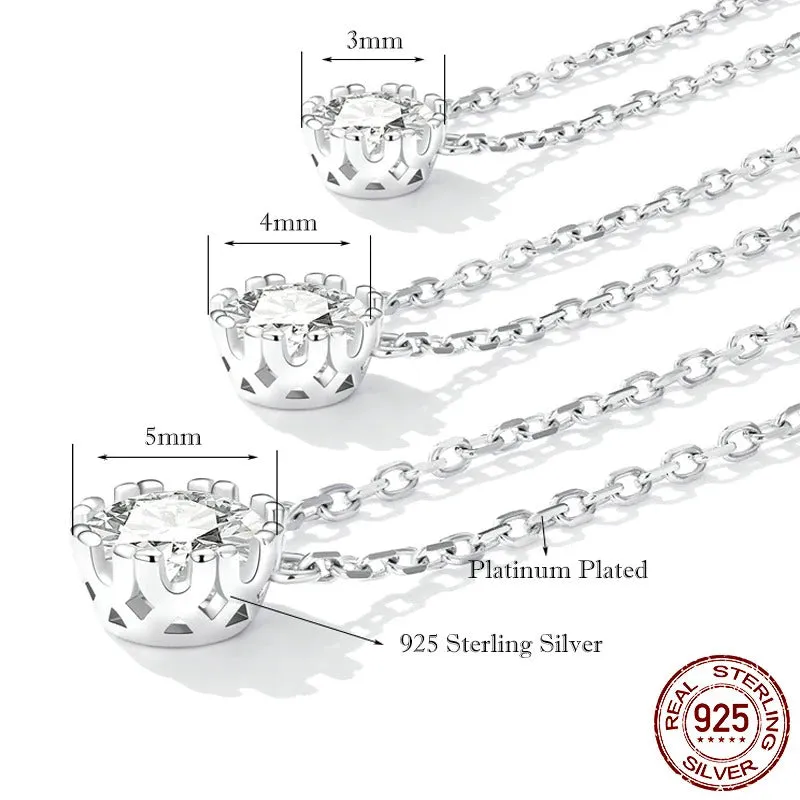 Gorgeous Shiny Choker Necklace 925 Sterling Silver Geometric Cut Sparkling Zircon Pendant Necklace Wedding Jewelry 17.7″