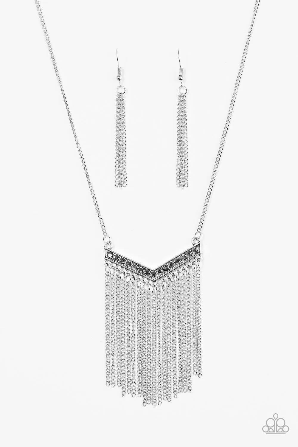 Gotta Have Fringe Silver Necklace Set