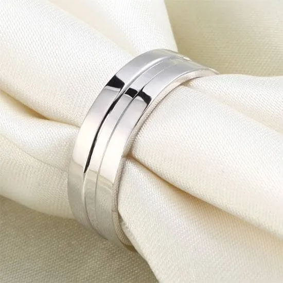 High Polished Plain Men's Wedding Band Ring