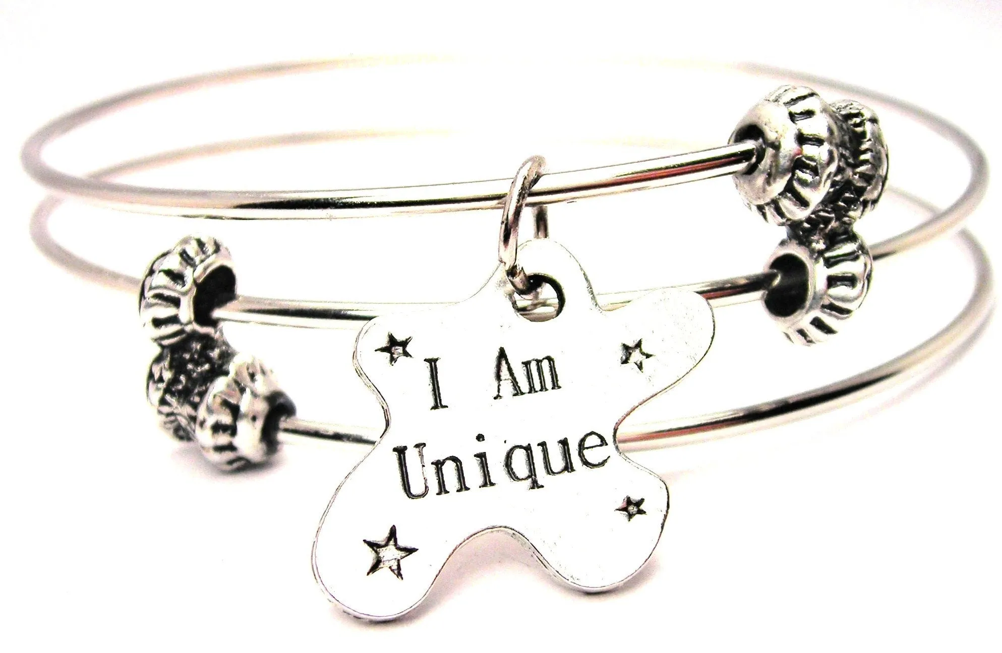 I Am Unique Triple Style Expandable Bangle Bracelet