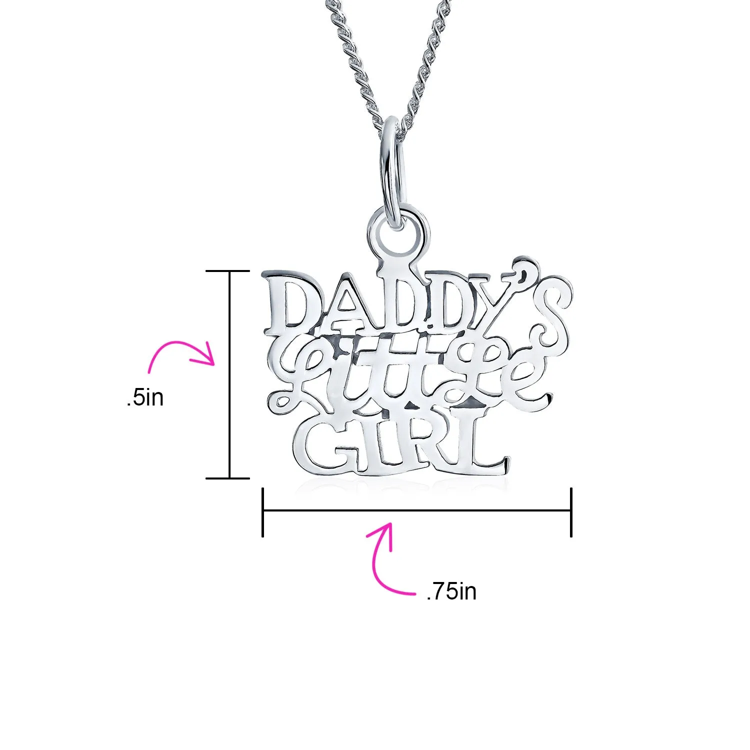 Inspirational 'Daddy's Little Girl' Pendant Necklace for Daughter in Sterling Silver