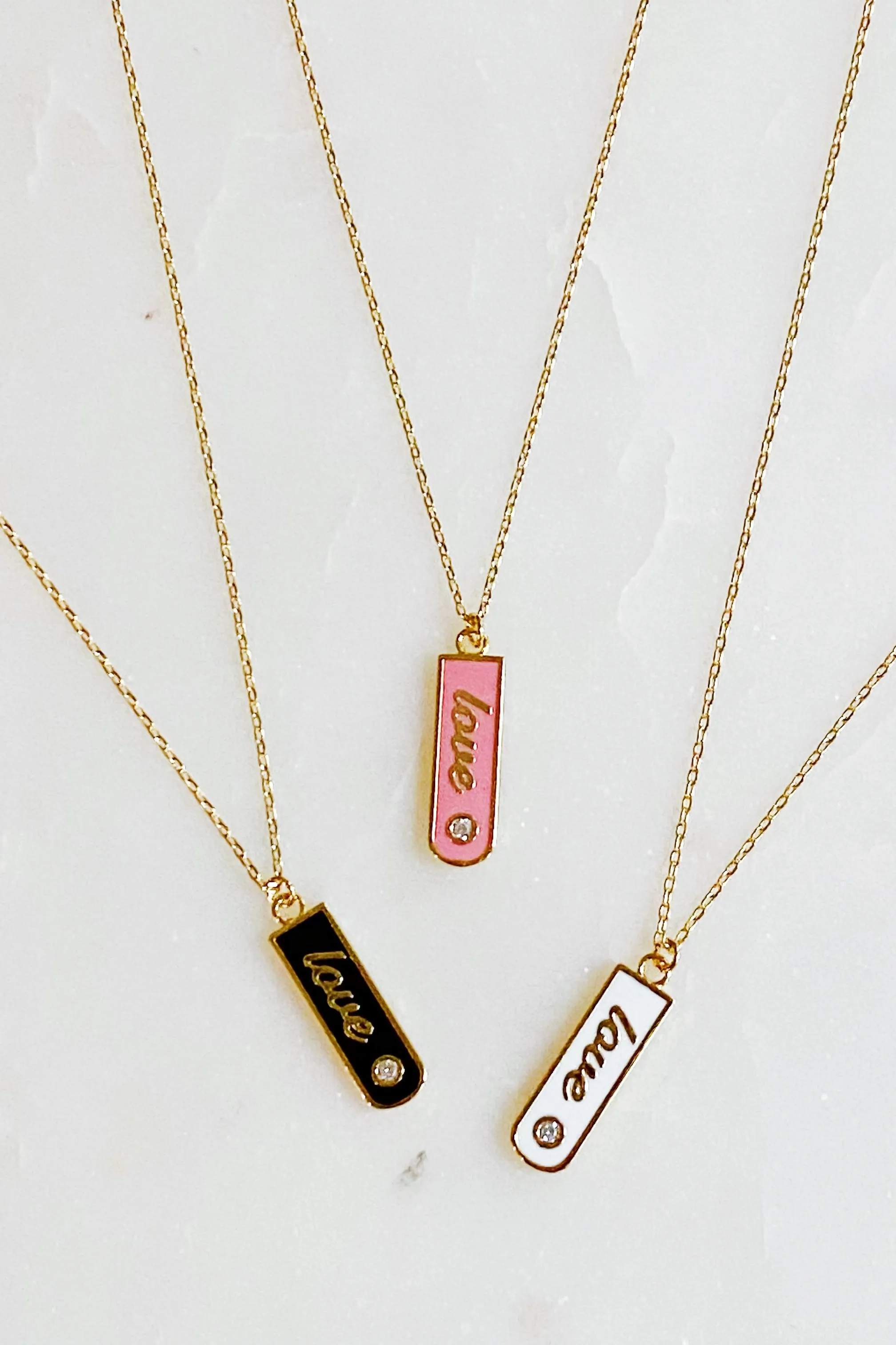 Love Drop Bar Necklace