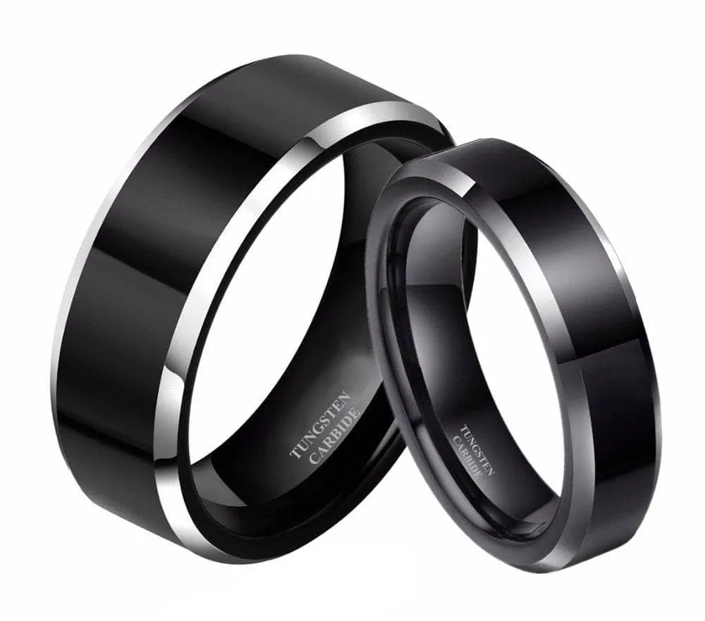 Men's 6mm Beveled Tungsten Carbide Wedding Band