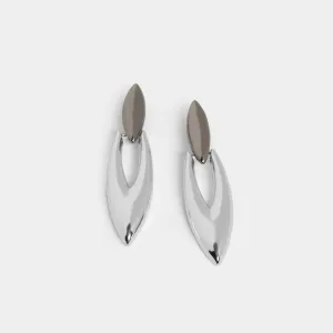 Mixed Metal Bear Tooth Earring - Gunmetal