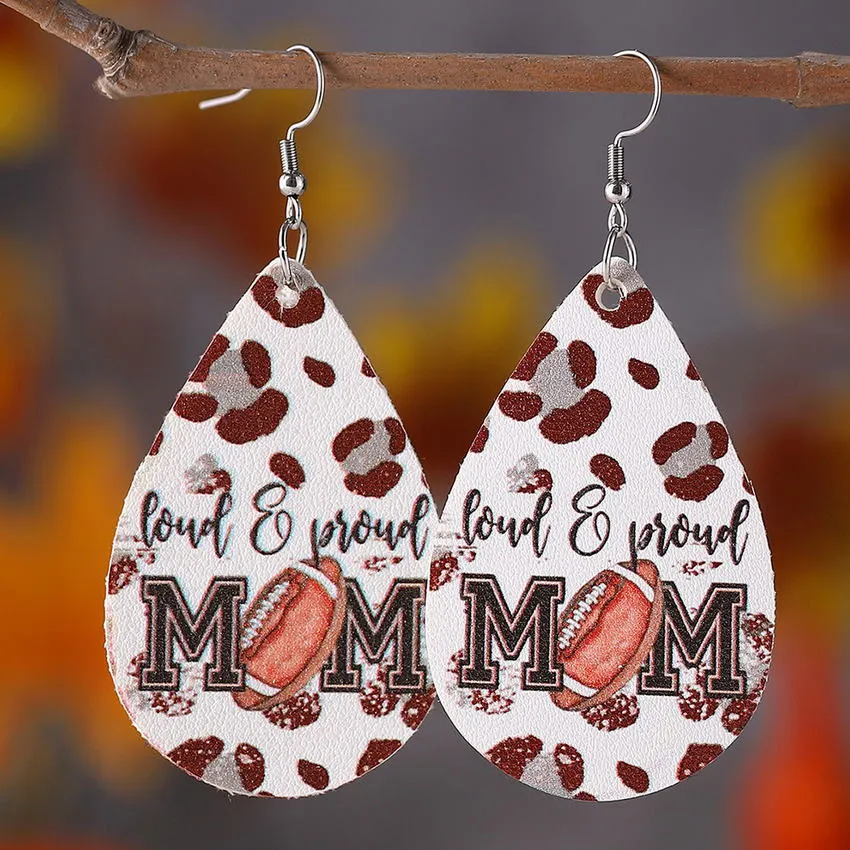 Mom Leather Teardrop Earrings