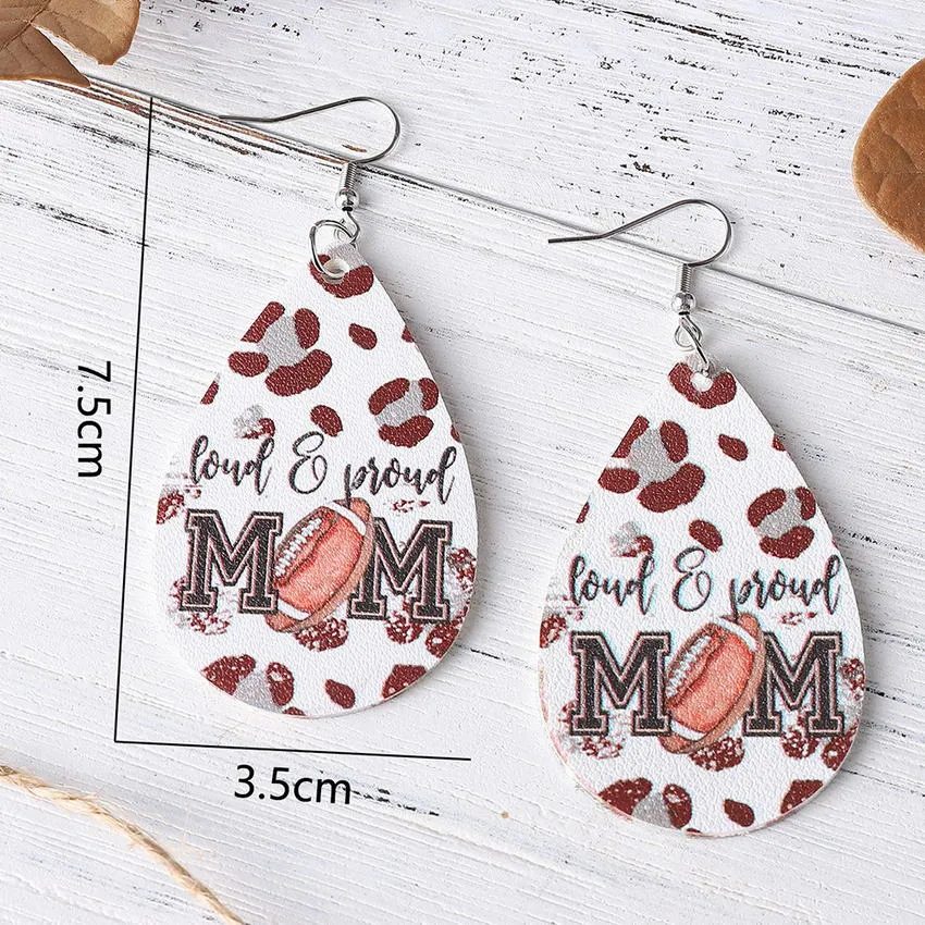 Mom Leather Teardrop Earrings