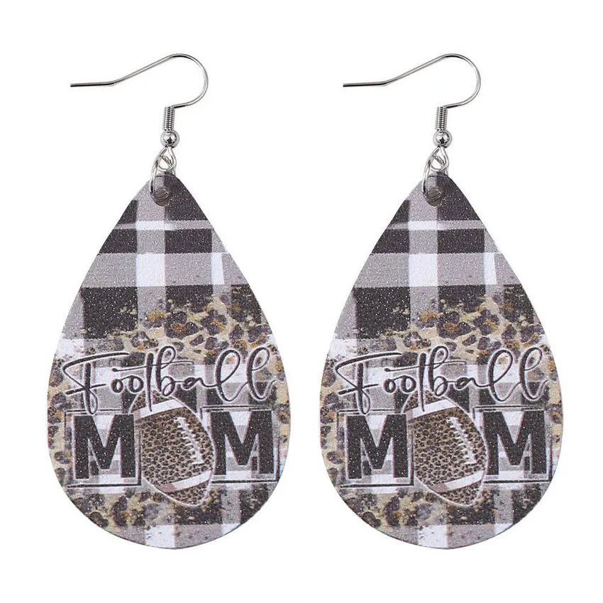 Mom Leather Teardrop Earrings