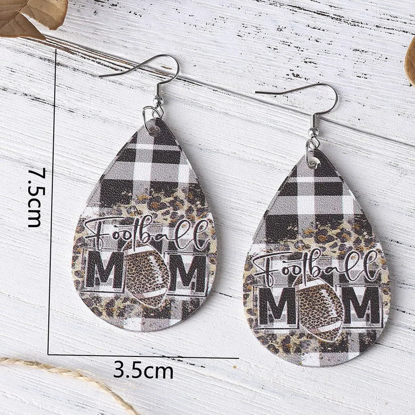 Mom Leather Teardrop Earrings