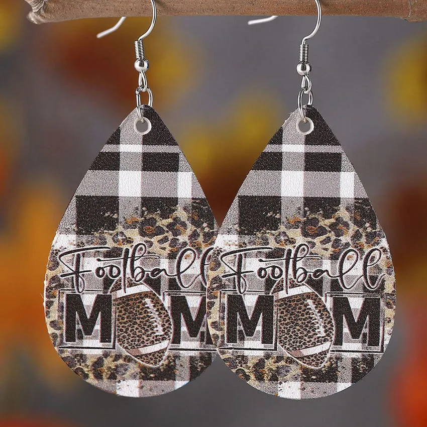 Mom Leather Teardrop Earrings