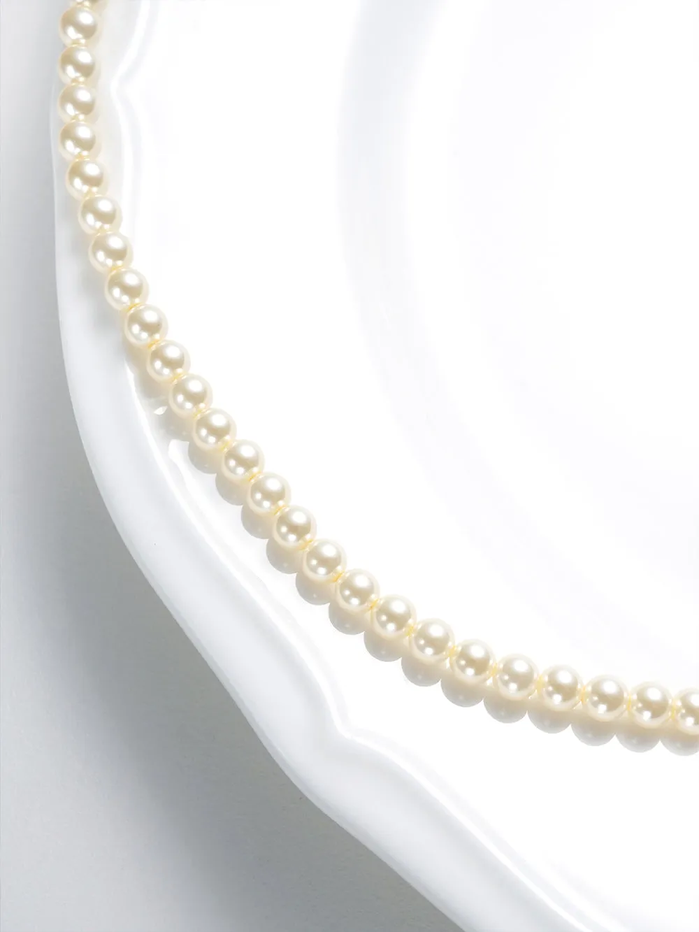 MUKTANK Warm Gold Mini Petite Pearl Necklace