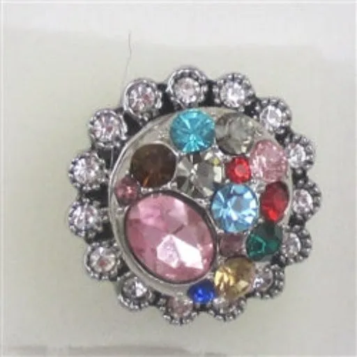 Multi-colored Crystals & Rhinestone Fashion Ring Size 7