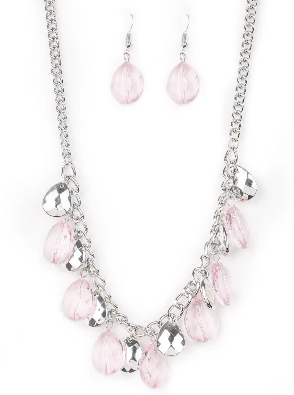 No Tears Left To Cry Pink Necklace Set