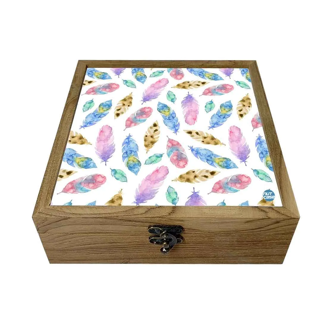 Nutcase Designer jewellery box for girls Wooden  -  Unique Gifts -Colorful Feathers