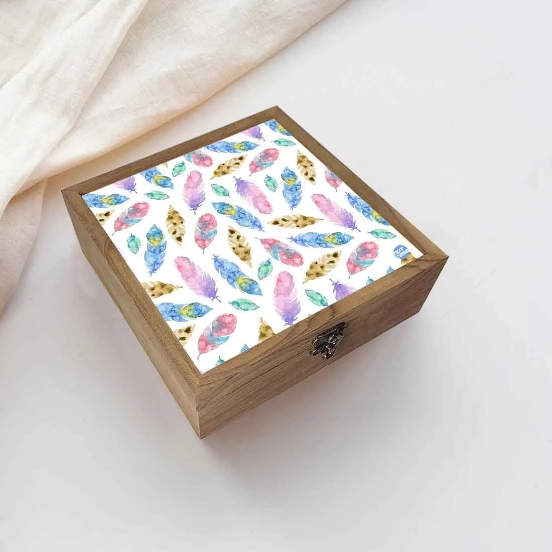 Nutcase Designer jewellery box for girls Wooden  -  Unique Gifts -Colorful Feathers