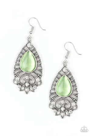 Paparazzi Earring ~ Majestically Malibu - Green