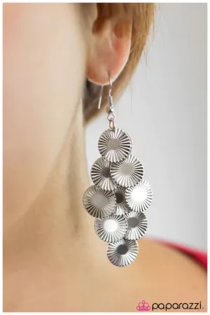 Paparazzi Earring ~ Nine Lives - Silver