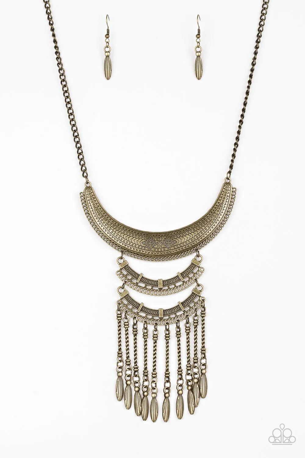 Paparazzi Eastern Empress Brass Necklace Set