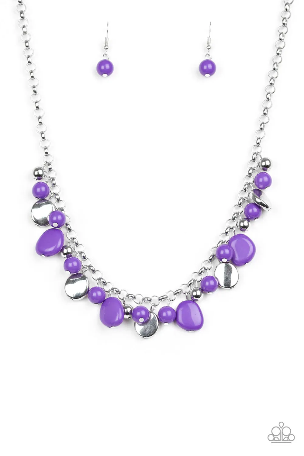 Paparazzi Flirtatiously Florida Purple Necklace Set