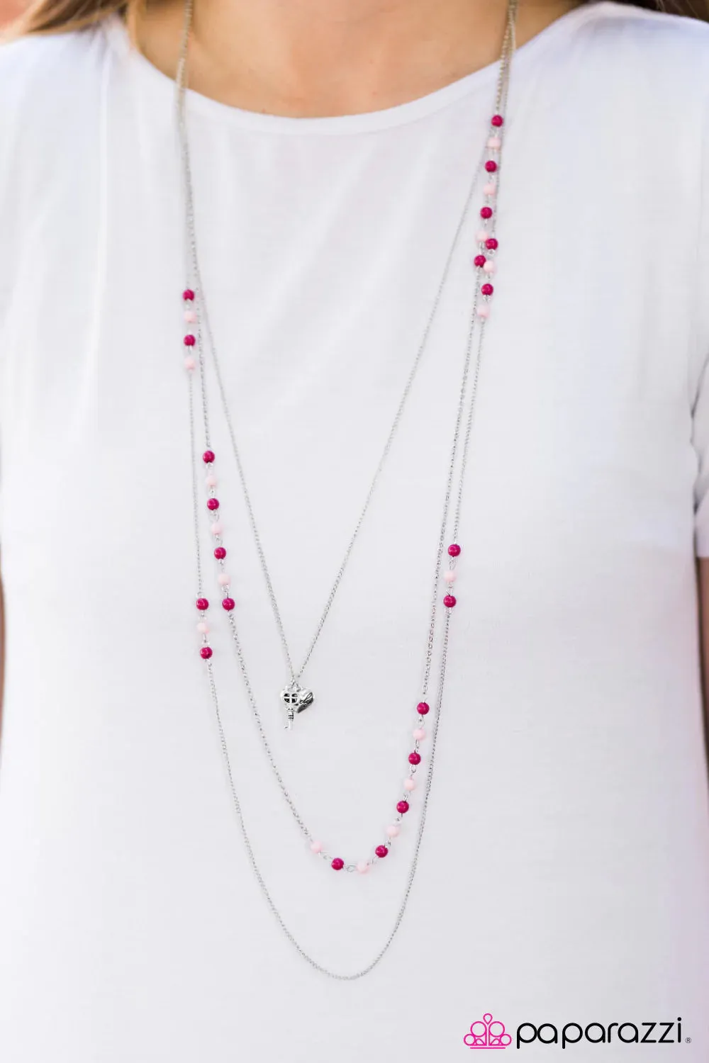 Paparazzi Necklace ~ A Lovely Time - Pink