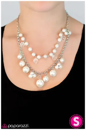 Paparazzi Necklace ~ High Society - White