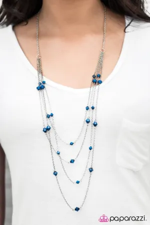 Paparazzi Necklace ~ Just Enough - Blue