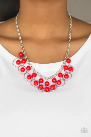 Paparazzi Really Rococo Red Necklace Set